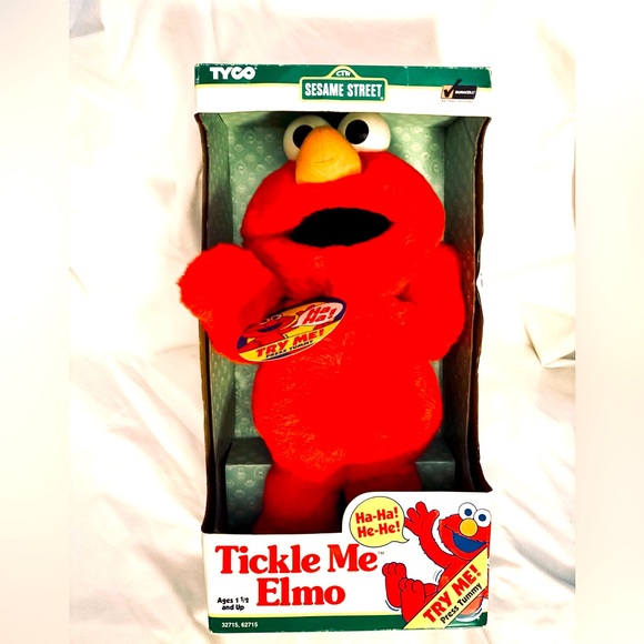 Vintage 1996 Tyco Sesame Street “Tickle Me Elmo”’Plush Toy Red NIB